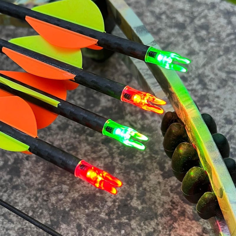 Linpeng 6PCS Lighted Nocks for Arrows with. 165/G. 204/X. 233/H. 244/S. 246/GT. Light Up Nocks with ON/Off Switch for Archery Hunting - Image 5